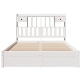 Bookcase Bed without Mattress White 140x190cm Solid Wood Pine 3322412
