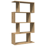 Room Divider Bookcase 4-Tier Artisan Oak 70x24x129 cm Engineered Wood 858110