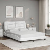 Bed Frame with LED without Mattress "Hvar" White 120x200 cm 3213921