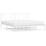 Metal Bed Frame without Mattress with Headboard White 183x213cm 352534