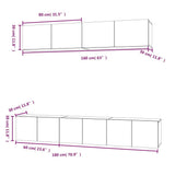 5 Piece TV Cabinet Set White Engineered Wood 3114422