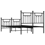 Bed Frame Black Powder-Coated Steel Double Durable Bed Frame 353553