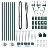 Ground Spike Fence Post 7 pcs Green Powder-Coated Steel 42004236
