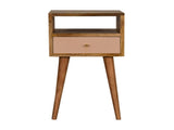 Solid Wood Mini Blush Hand Painted Bedside, 1 Drawer and Open Shelf, Beige B2743P402982
