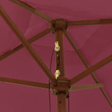 Garden Parasol with Wooden Pole Bordeaux Red 198x198x231 cm 363187
