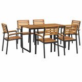 7 Piece Garden Dining Set Solid Wood Acacia and Metal 3155399