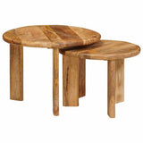 Nesting Coffee Tables 2 pcs Brown Solid Mango Wood 4104647