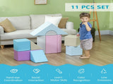 11-Piece Kids Soft Play Set, Foam Block, Toys for Climbing, Crawling, Blue T3398P348556