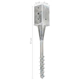Ground Spikes 6 pcs Silver 8x8x57 cm Galvanised Steel 145438