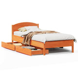 Bed Frame without Mattress Wax Brown 100x200 cm Solid Wood Pine 3301844