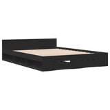 Bed Frame with Drawers without Mattress Black 120x190 cm Small Double 3280777