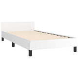 Bed Frame without Mattress White Twin Faux Leather 347526