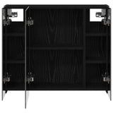 Bathroom Mirror Cabinet Black Oak 60 x 14.5 x 50 cm 889072
