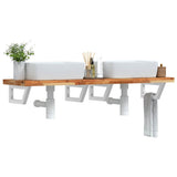 Basin Shelf Wall Mounted Steel and Solid Wood Acacia 3302758