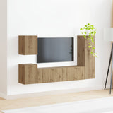TV Cabinet Set Wall-mounted 4 pcs Artisan Oak Engineered Wood 3409032