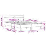 Bed Frame Old Wood 140 x 200 cm Engineered Wood 3417310