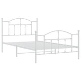 Metal Bed Frame without Mattress with Footboard White 100x200cm 353501