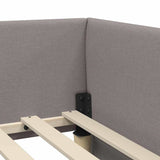 Corner Bed Frame with Headboard Taupe 80 cm x 200 cm Velvet 42016032