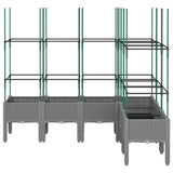 Garden Planter with Trellis Light Grey 160x120x142.5 cm PP 367967