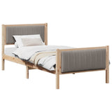 Bed frame Brown and taupe 90 x 200 cm Solid pine wood 878497