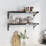 Wall Shelves 2 pcs 75x23.5 cm Black Stainless Steel 3214516