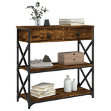 Console Table Smoked Oak 75x28x75 cm Engineered Wood 834197
