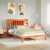 Bookcase Bed without Mattress Wax Brown 135x190cm Solid Wood Pine 3322614