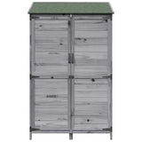 Garden Shed with Roof Grey 106.5 x 56 x 176 cm Solid Fir Wood 42033450