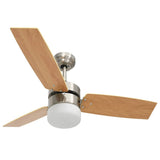 Ceiling Fan with Light and Remote Control 108 cm Light Brown 51490