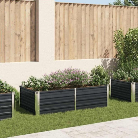 Raised Garden Bed 160x80x45 cm Galvanised Steel Anthracite 47013
