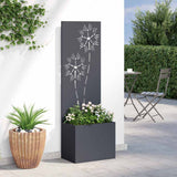 Garden Privacy Screen Floral Anthracite 50 x 32 x 150 cm 876436