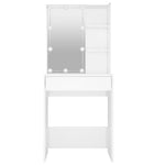 Dressing Table with LED High Gloss White 60x40x140 cm 808834