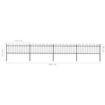 ZNTS Garden Fence with Hoop Top Steel 6.8x0.8 m Black 277650