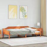 Bed Frame without Mattress Wax Brown 90x200 cm Solid Wood Pine 850916