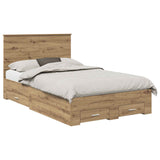 Bed Frame with Drawer Artisan Oak 120 x 190 cm Engineered Wood 3409675