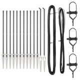 Ground Spike Fence Post 13 pcs Grey Powder-Coated Steel 42004261