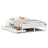 Bed Frame without Mattress White 140x190 cm Solid Wood Pine 3301429
