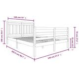 3100655 Bed Frame without Mattress White Solid Wood 140x200 cm