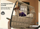 Hanging Egg Chair Outdoor Indoor Swing Chair with Folding Basket and Thickened Cushion, T3398P314186