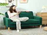 Two-Seater Velvet-Feel Sofa - Green T3398P377880