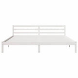 Bed Frame White 215.5 x 185.5 x 69.5 cm Solid Pine Wood 869771