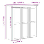 Highborad "BODO" White and Brown 115.5x43x200.5cm Solid Wood Pine 3206452