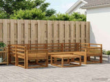 Outdoor Sofa Set 7 pcs Natural Solid Acacia Wood 3385035