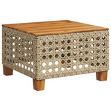 Garden Table Beige 55x55x36 cm Poly Rattan Acacia Wood 365931
