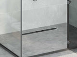 Shower Drain Glass Cover with 360&deg Siphon Black 60 cm 42015974