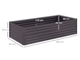 Raised Beds for Garden, Galvanised Steel Outdoor Planters with Multi-reinforced Rods, 180 x 90 x 59 T3398P322096