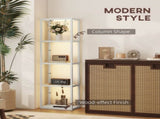 LED Floor Lamp with Glass Shelves, 4 Layers Dimmable Tall Standing Lamp, Modern Column Shelf Floor T3398P376729