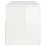 TV Cabinet with LED Lights High Gloss White 120x35x40 cm 804316