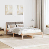 Bed frame Brown and taupe 120 x 200 cm Solid pine wood 878612