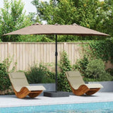 Garden Parasol Taupe 385 x 209 x 244 cm Polyester and Steel 42003278